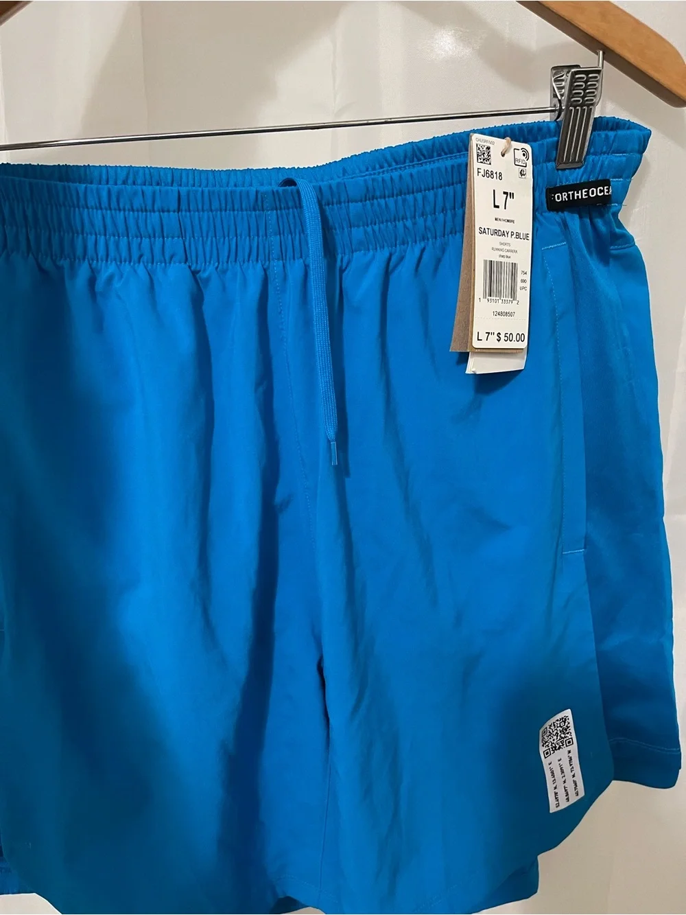 Adidas Saturday Blue Running Shorts Men’s Large 7” Inseam Lined MSRP $50
